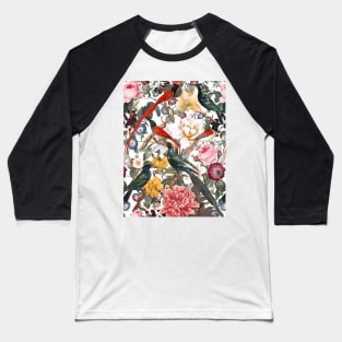 Floral and Birds XXXV Baseball T-Shirt